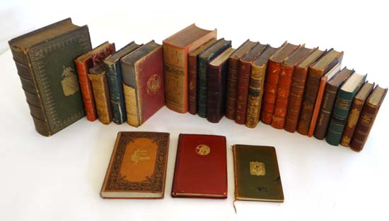 Books: A quantity of leather and cloth-bound books many being 19thC French literature. Includes "