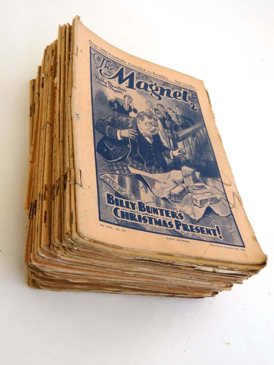 59 copies of “The Magnet” 1938 - 1940. Each approximately 30 pages. Paperback with salmon pink