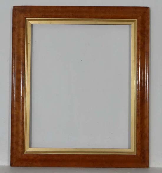 Birdseye Maple moulded frame with gilt slip, 18 3/4 x 15 1/4"
   CONDITION:  Please Note -  we do