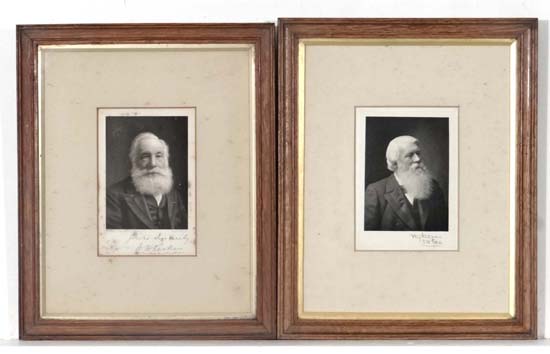 A pair of Printed portrait photographs of two notable inventors. To include Sir Joseph Wilson D.Sh.