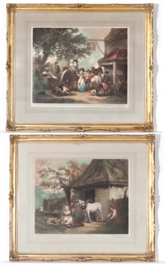Henry T Greenhead (XIX-XX) after George Morland ( 1763-1804)
Two limited edition coloured mezzotints