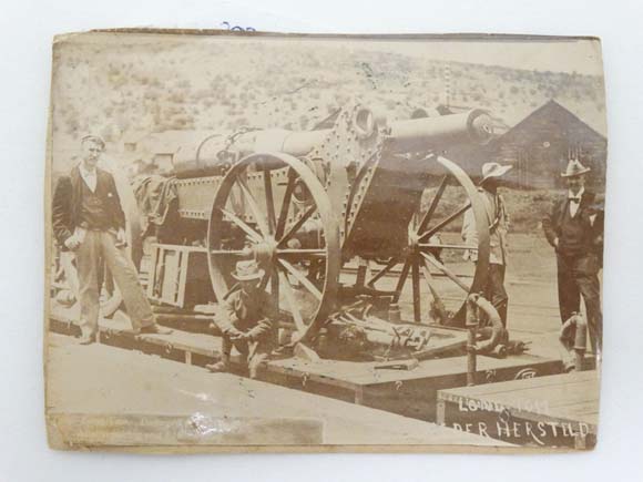 Boer War Military Photograph : an original sepia photograph of the large 'Long Tom' 155mm Creusot
