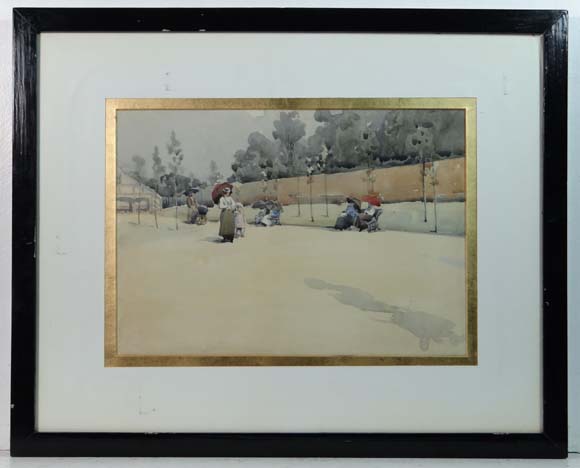 Cortez Early XX
Watercolour
Figures in the park
Inscribed verso
9 3/4 x 13 3/4"
   CONDITION: