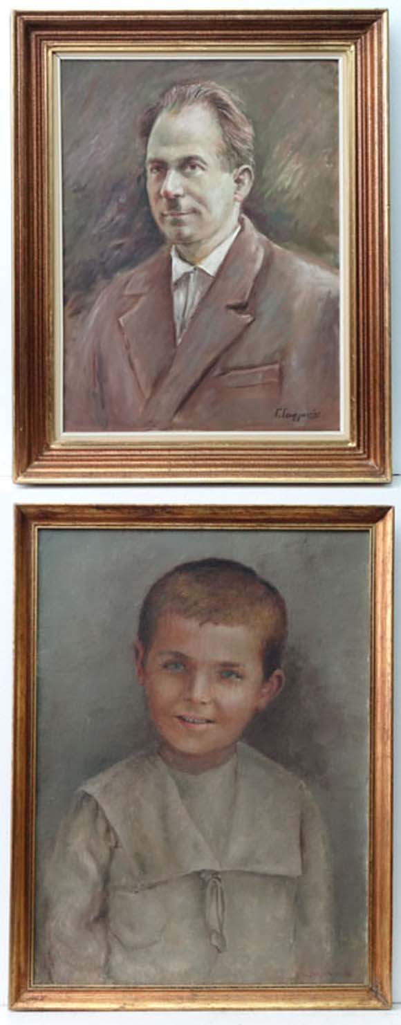 East European School possibly Russian Mid XX 
Oil on canvas  and oil on canvas board Portraits,