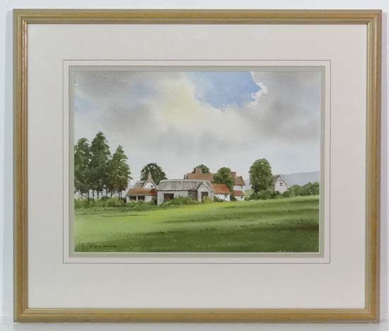 George Sear XX
Watercolour
A farmhouse at the foot of the Chiltern Hills
Signed lower left
10 x 13