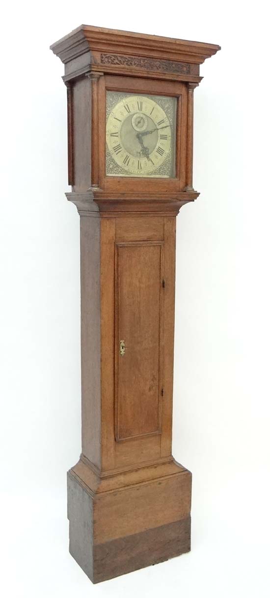 Euclid Neale, Aylesbury (1724-1736 Loomes) Longcase : A brass faced Oak longcase Clock , with a