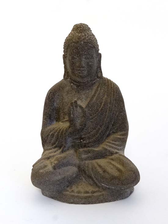 A South East Asian composite stone Buddha . 4 ½ “
   CONDITION:  Please Note -  we do not make