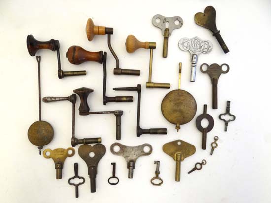 Clock Keys : a small collection of period longcase clock keys and mantle clock keys etc   CONDITION: