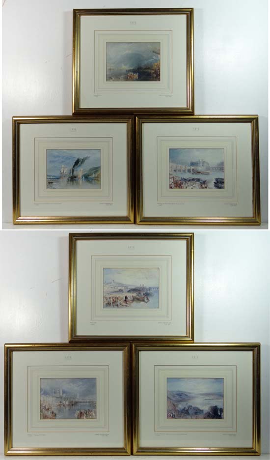 After JMW Turner RA (1775-1852)
Six coloured prints from The Tate Gallery
' Between Quilleboeuf