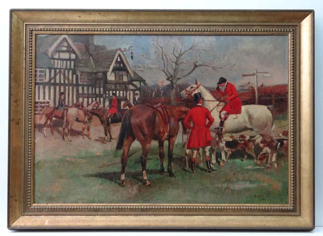 DAB 1904
Oil on canvas
The Cheshire Hunt meeting at the Innkeepers Lodge Sandbach , Cheshire East,