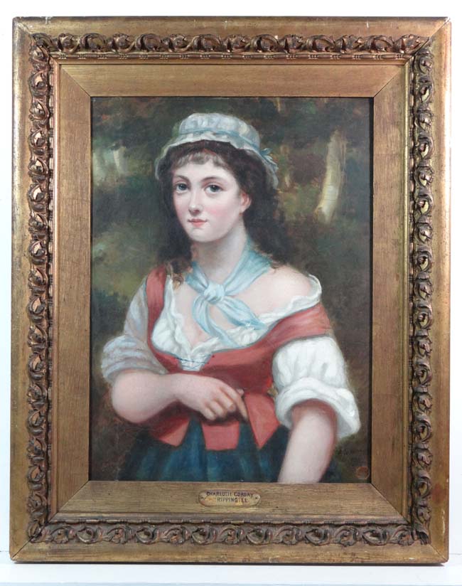 ? Rippingille 1838
Oil on canvas
Portrait of ' Charlotte Corday '
Signed and dated lower right an