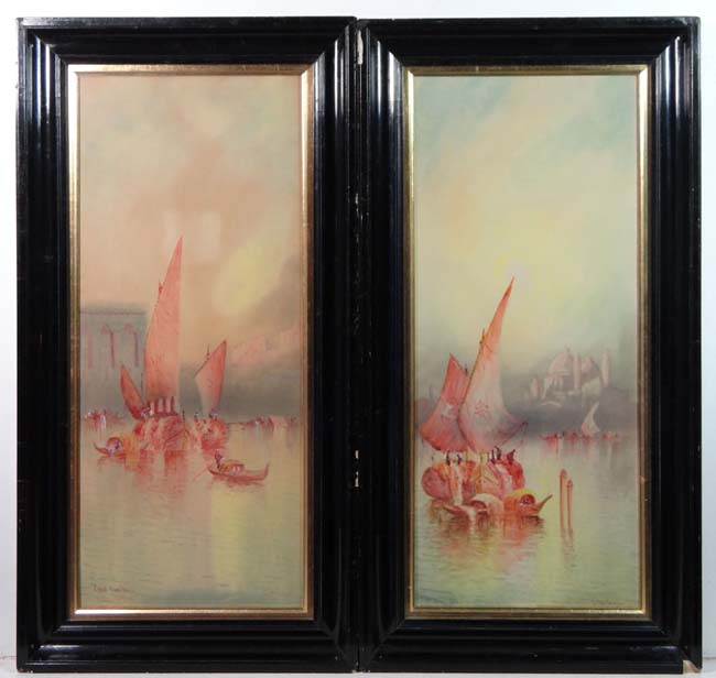 Anton Perique XIX-XX Venetian School
Watercolours, a pair
' St. Marks , Venice ' and 'Grand