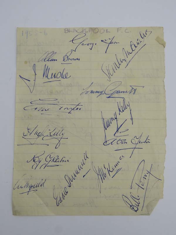 Association Football : A notebook page detailing correspondence between a Mr Crosby and Blackpool