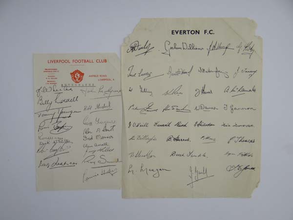 Association Football : Two letter heads with facsimile player and coaching signatures of the