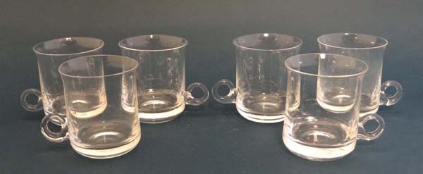 A set of 6 19thC glass custard glasses 2 7/8" high