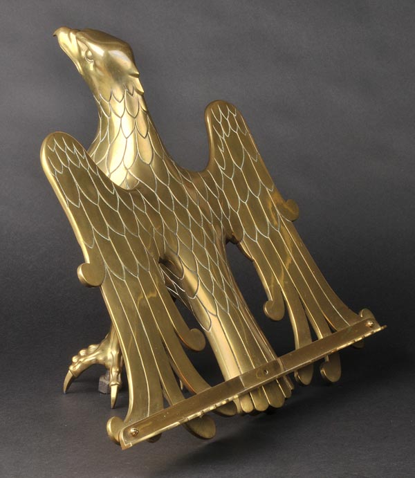 *  A brass lectern modelled as a falcon, circa 1900, well detailed with outspread wings and claws,