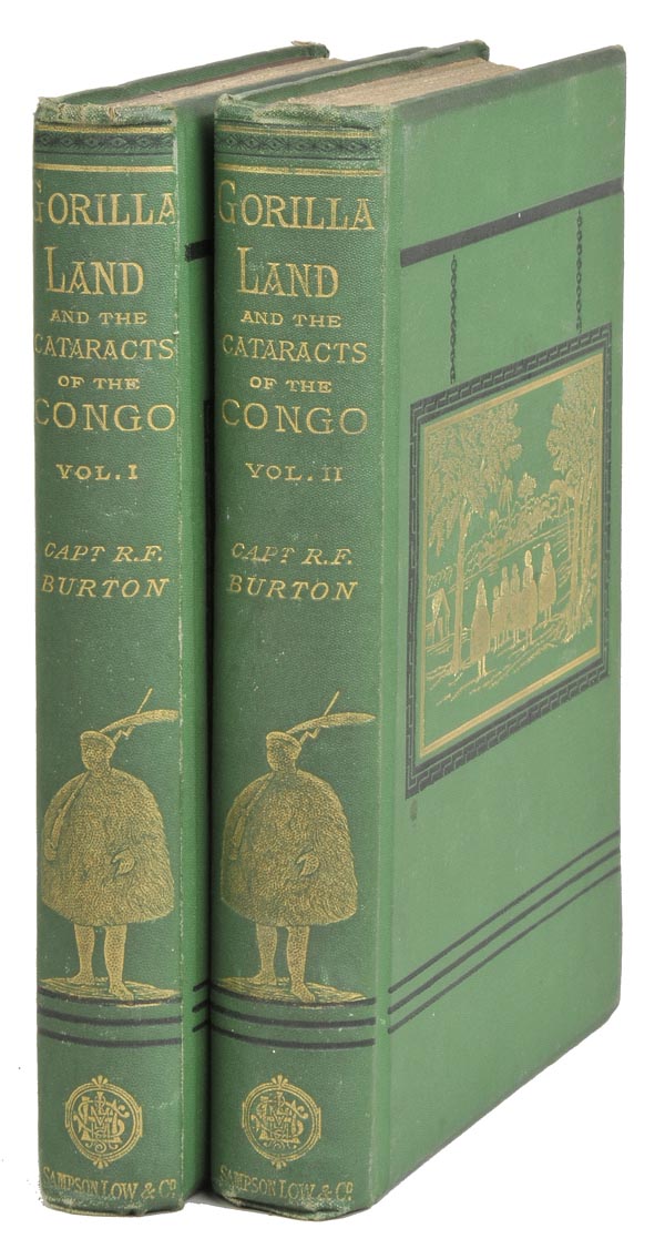 Burton (Richard F.). Two Trips to Gorilla Land, and the Cataracts of the Congo, 2 vols., 1st ed.,