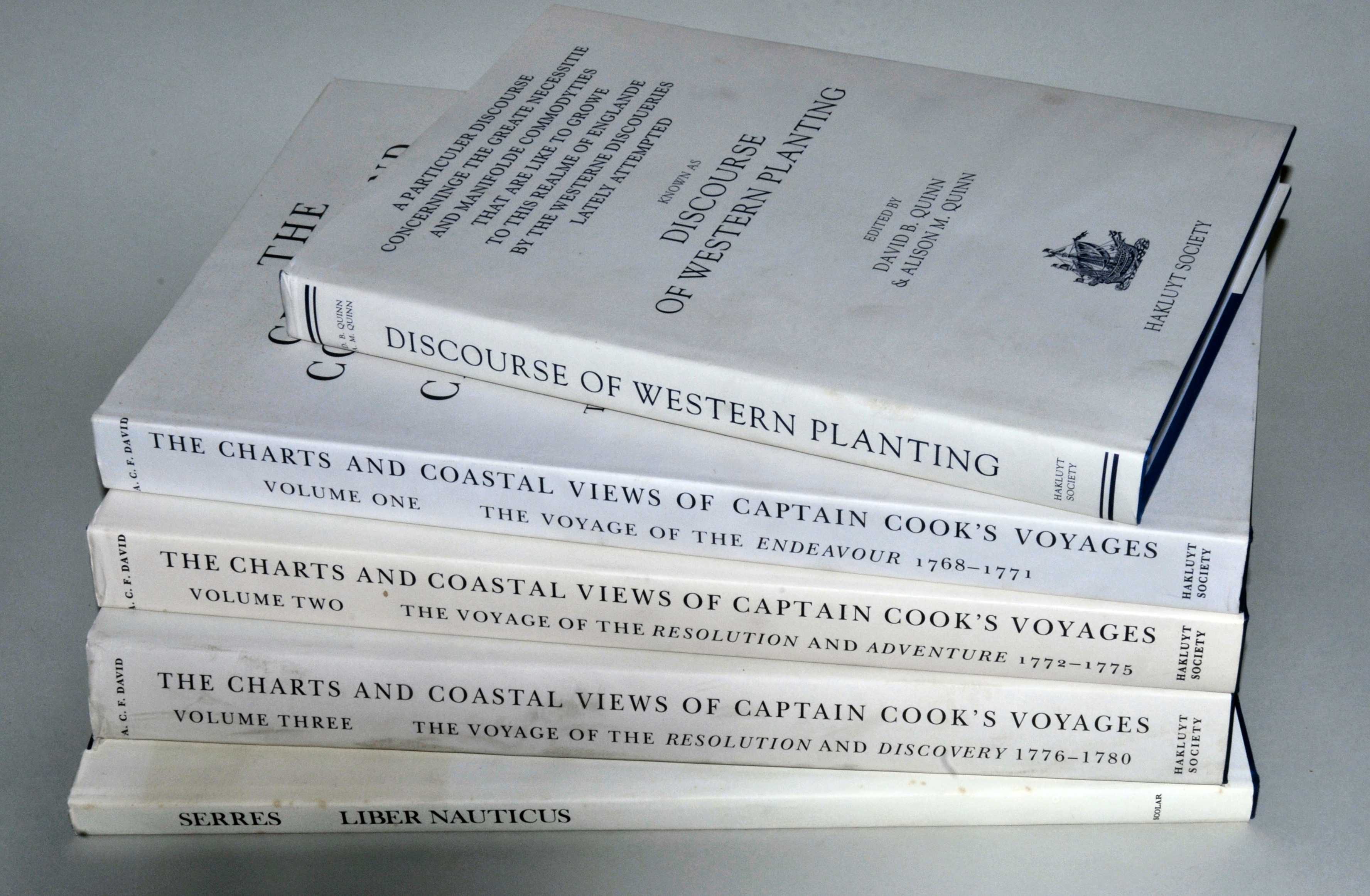 David (Andrew and others, eds.). The Charts and Coastal Views of Captain Cook`s Voyages, 3 vols.,
