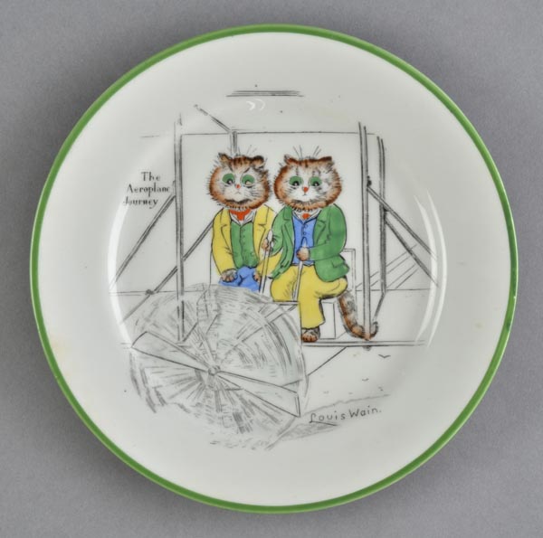* Wain (Louis). The Aeroplane Journey, Tinker Tailor Series, Paragon, c.1918, porcelain plate with a