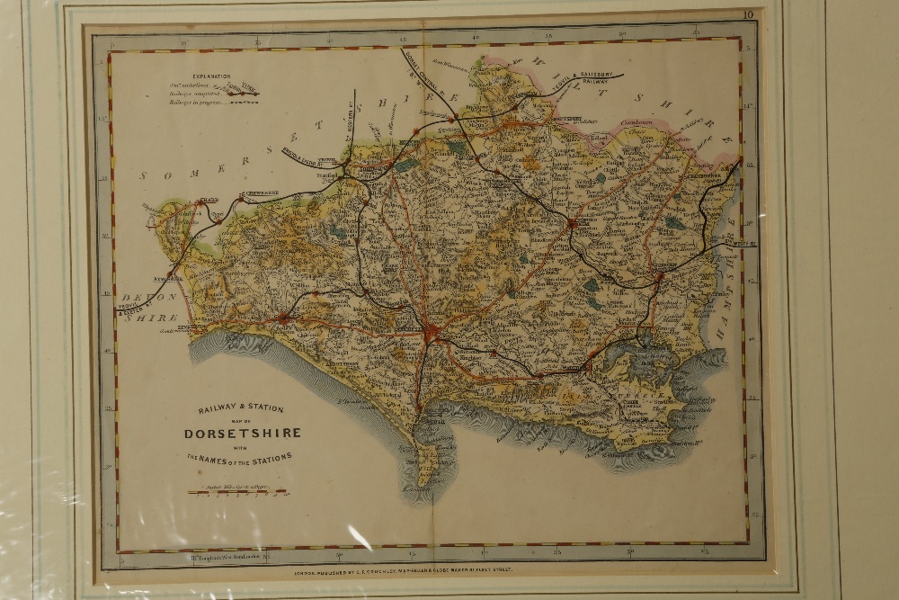 GEORGE FREDERICK CRUCHLEY: "Railway and Station Map of Dorsetshire with the Names of the Stations"