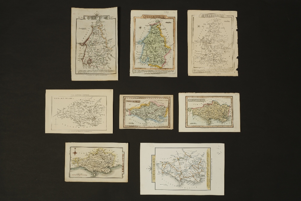 ROBERT MILLER: "Dorsetshire" a small map circa 1821 for "New Miniature Atlas", 3.5" x 5.25", and