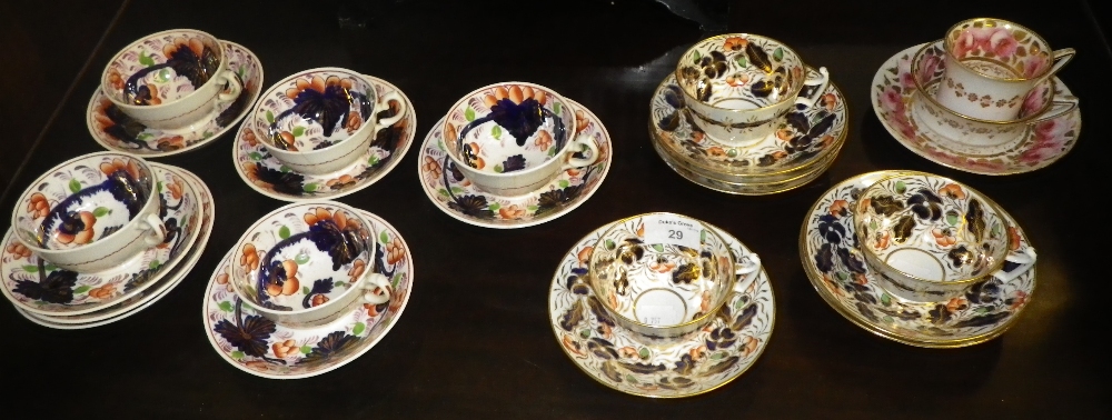 A collection of 19th century cups and saucers