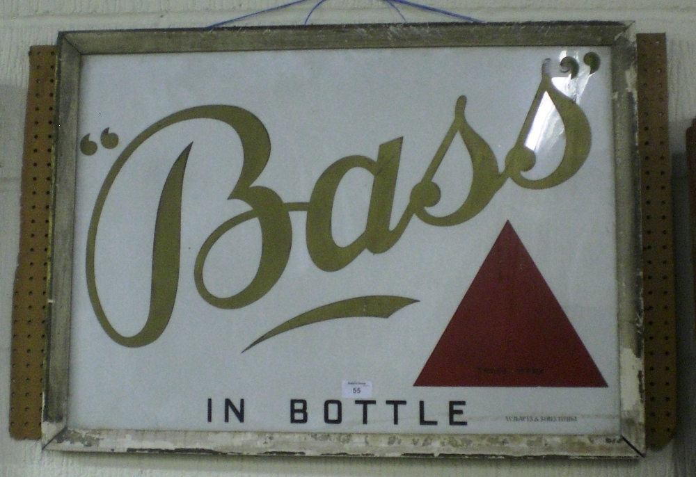 A pub advertising sign `Bass in Bottle, by W. Davis & Sons, Birm.`