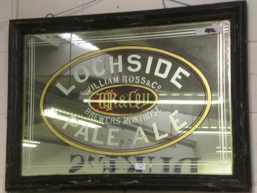 A pub mirror `Lochside Pale Ale`, William Ross & Co Brewers, by G & J Rae, Glasgow