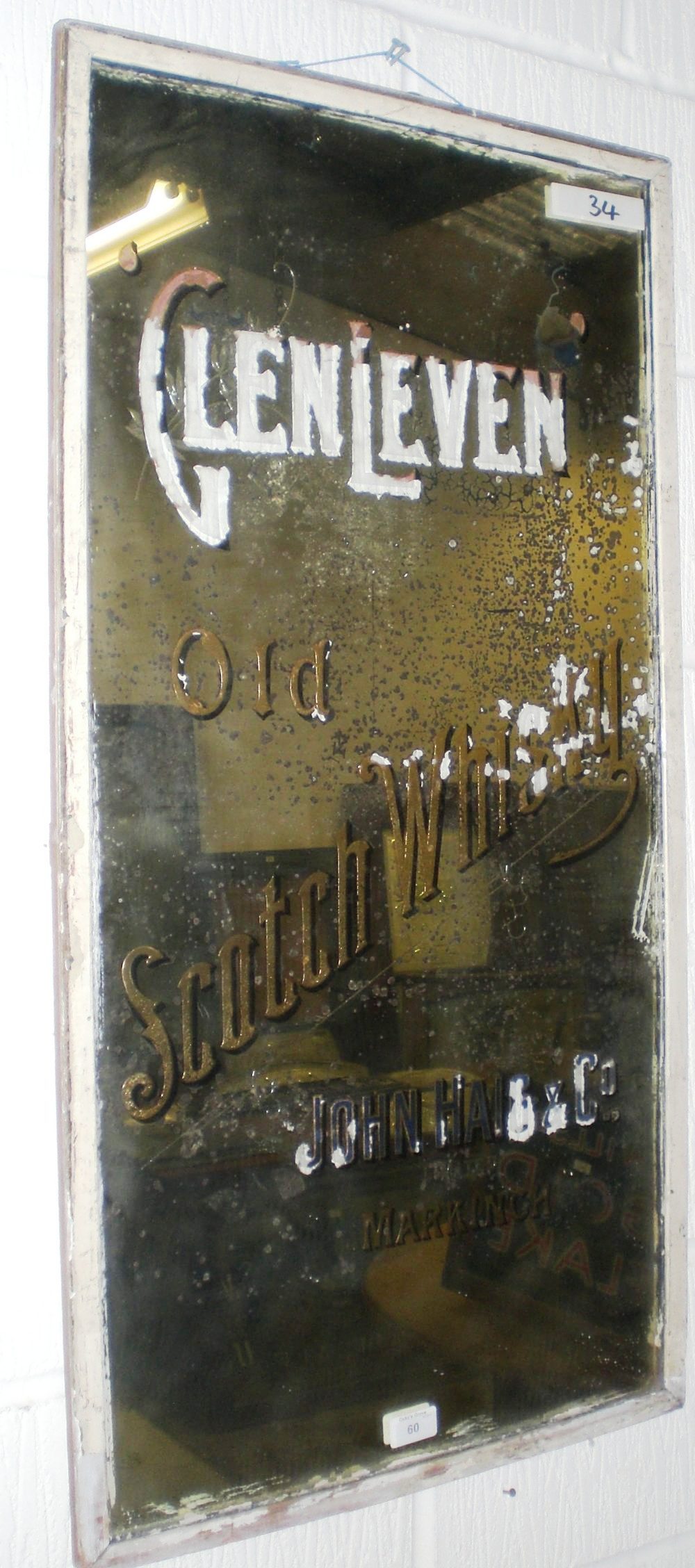 A pub mirror `Glenleven Old Scotch Whisky`, by Forrest & Son Glasgow