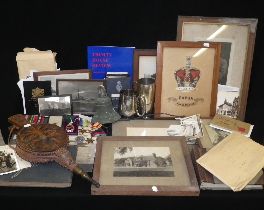 A group of Second World War Medals and an RNR Medal and assorted ephemera including photograph