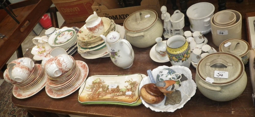 A Royal Doulton series ware sandwich plate, another similar and a quantity of ceramics