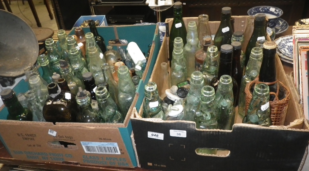 A large collection of old Collector`s Bottles, including `Cod` (marble) bottles from Sherborne &