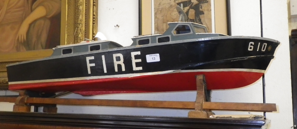 A scratch built model fire boat no.l 610.