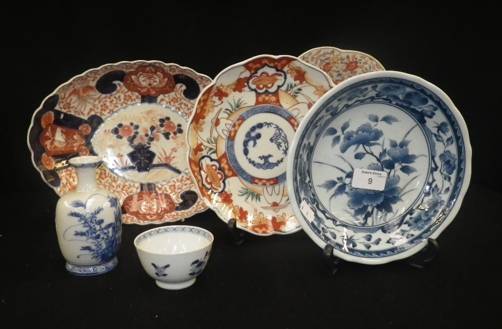 An Imari dish and a collection of Oriental ceramics.