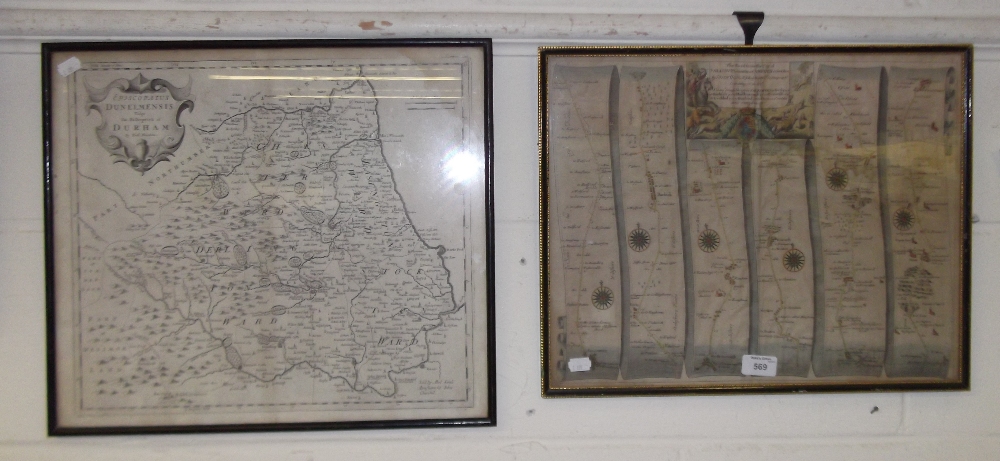 John Ogilby`s Map of the Road from Salisbury to Campden, together with Robert Morden`s Map of Durham