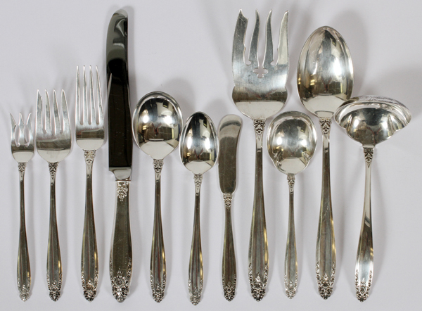 INTERNATIONAL `PRELUDE` STERLING FLATWARE SET, 63 PIECES [SERVICE FOR EIGHT]:  Sterling silver