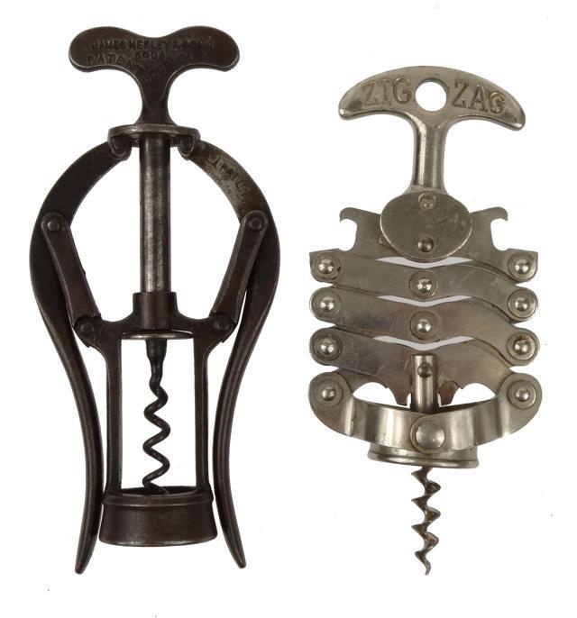 James Healy and Sons patent double lever corkscrew numbered 6006, together with a French Zigzag