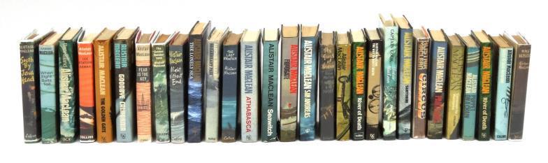 Twenty nine Alistair Maclean hardback novels, predominantly first editions, with dust jackets : For