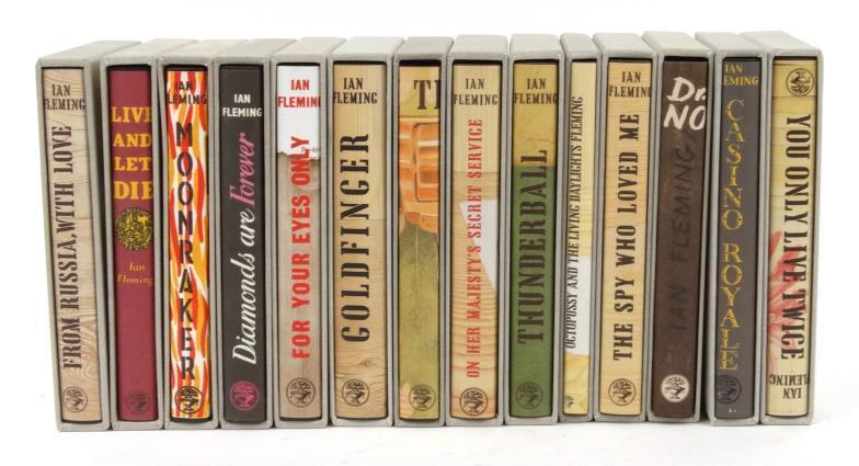 Collection of reissued Ian Fleming James Bond novels, published by The First Edition Library, each