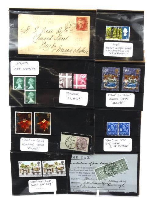 Collection of British postal history and stamps with flaws and errors - Queen Victoria and later :