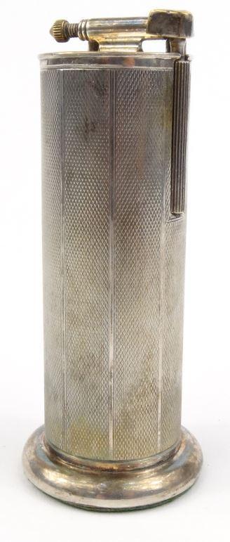 Silver plated Parker Roller Beacon table lighter 12cm high : FOR CONDITION REPORTS AND TO BID LIVE