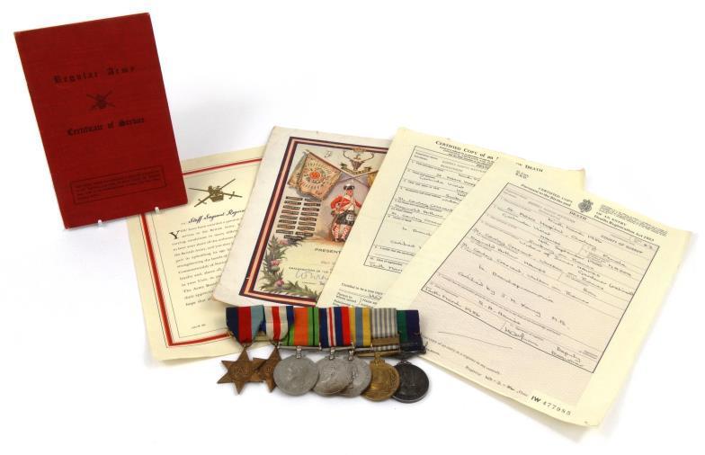 World War II and later British military medal group comprising Elizabeth II General Service medal