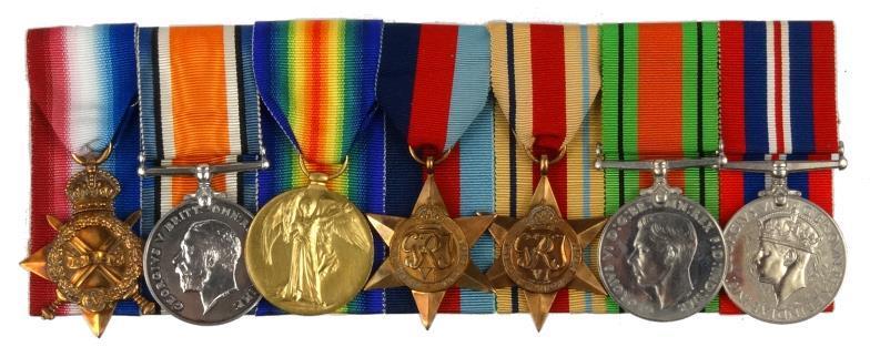 World War I/World War II British military medal group comprising 1914-18 War medal and Victory