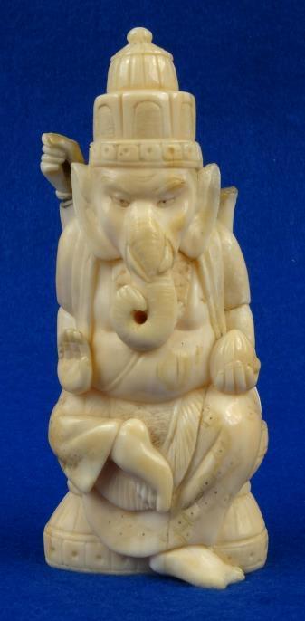 Antique Indian carved ivory figure of a deity, 11cm high : For Condition Reports please visit www.