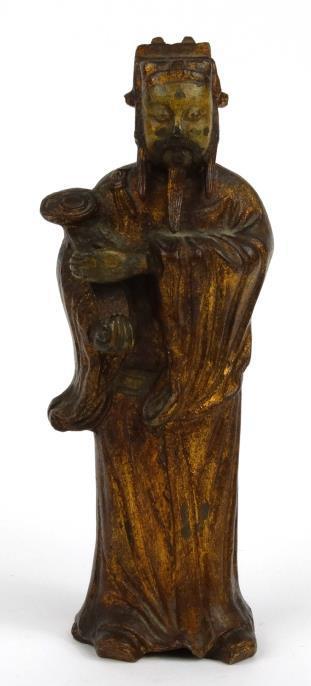 Oriental bronze study of an elder, 25cm high : For Condition Reports please visit www.
