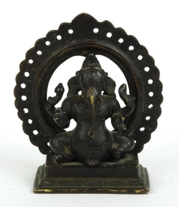 Indian bronze model of Ganesh, 14cm high : For Condition Reports please visit www.