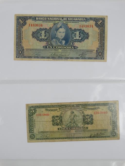 Album of Nicaraguan bank notes, early to late 20th century : For Condition Reports please visit