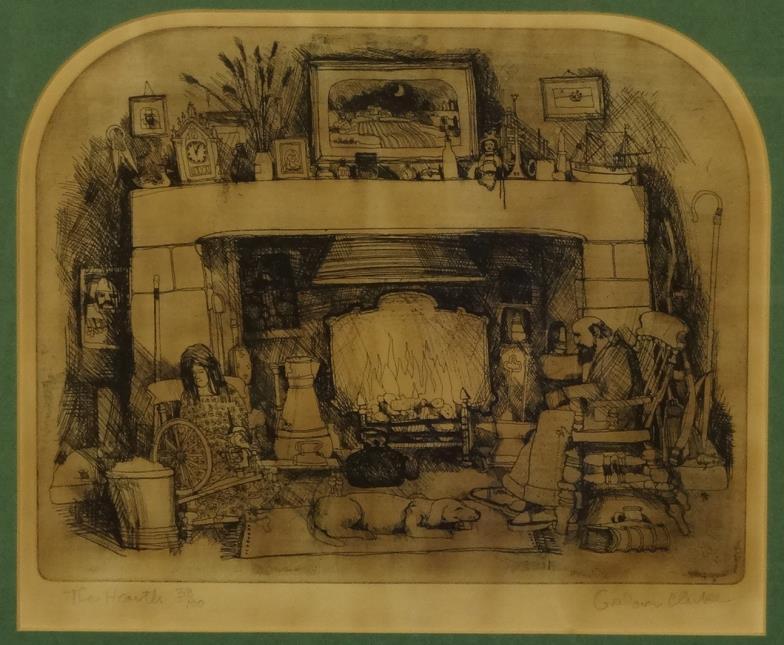 Graham Clarke - The Hearth - Limited edition etching numbered 38/100 and pencil signed to the