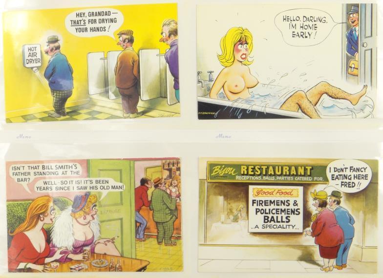 Album of comical postcards including examples by Fitzpatrick, Taylor, Chas, etc : For Condition