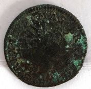 Coins- Great Britain - James II, ` Gun Money ` ? Shilling - 1689, laureate head facing left, obv